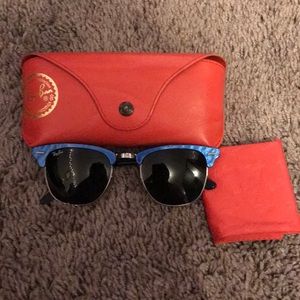 Blue and black clubmaster Raybans